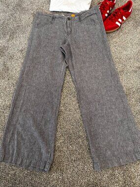 Anthropologie Pilcro Linen Pants Grey Size12